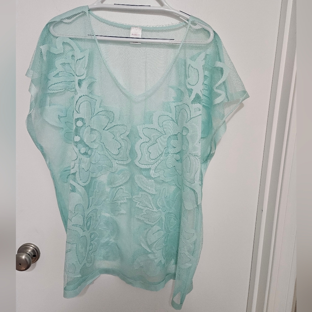 Xhilaration Bathing Suit Coverup Size Small Mint Mesh‎